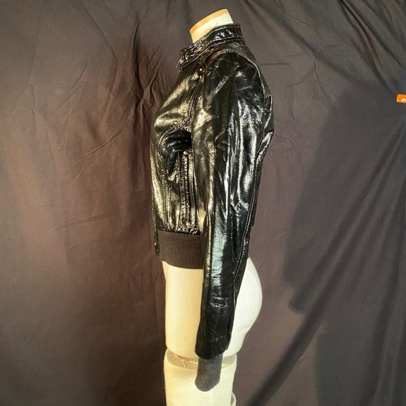 Emilie D. Genuine Leather Bomber Jacket Size Medium - Picture 5 of 8